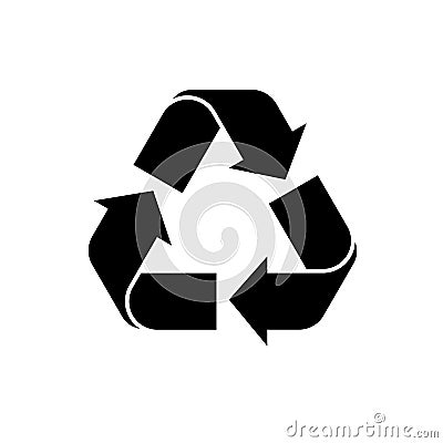 Recycle icon vector. Black recycling symbol. vector icon of recycle on isolated background. Simple recycle logo for web, mobile Stock Photo