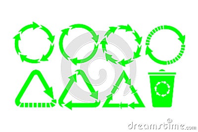 Recycle icon vector. Recycle Recycling set symbol vector. EPS10 Vector Illustration