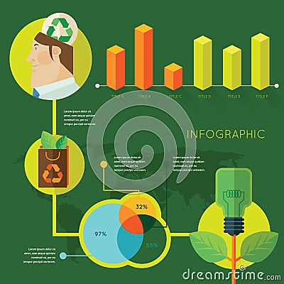 Recycle idea infographic. Vector illustration decorative design Vector Illustration