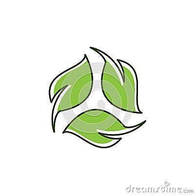 Recycle leaf logo or icon vector design Vector Illustration