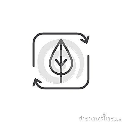 Recycle Leaf outline icon Vector Illustration