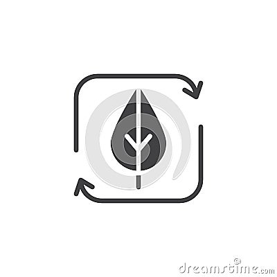 Recycle Leaf vector icon Vector Illustration