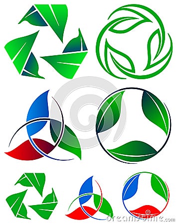 Recycle logo set Vector Illustration