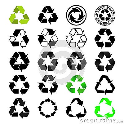 Recycle Logo Set Vector Illustration