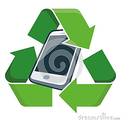 Recycle mobile phone Vector Illustration