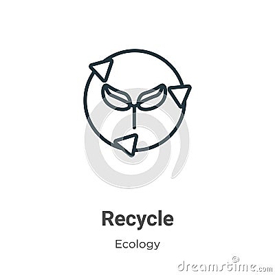 Recycle outline vector icon. Thin line black recycle icon, flat vector simple element illustration from editable ecology concept Vector Illustration