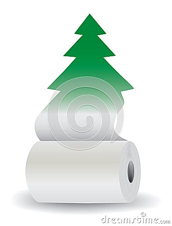 Recycle paper save trees. Vector Illustration