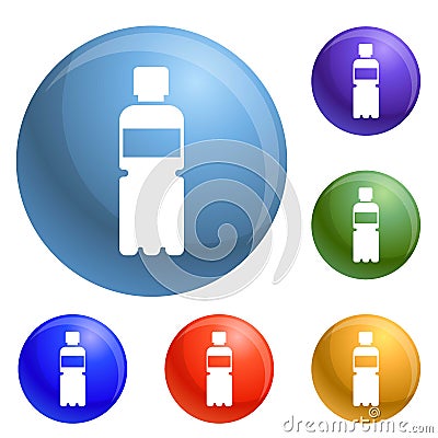 Recycle plastic bottle icons set vector Vector Illustration