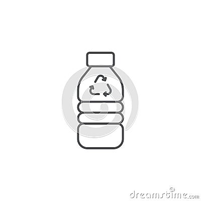 Recycle plastic bottle vector icon symbol isolated on white background Vector Illustration