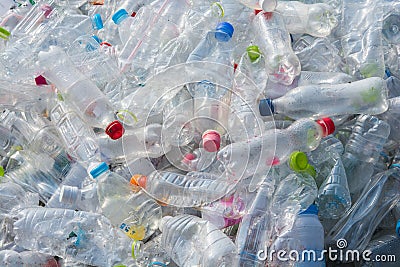 Recycle plastic water bottles Stock Photo