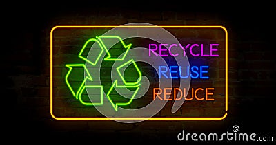 Recycle reuse reduce Cartoon Illustration