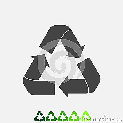 Recycle set sign isolated. Flat icon. Vector illustration. Vec Vector Illustration