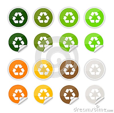 Recycle stickers , icons Vector Illustration