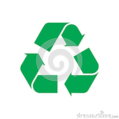 Recycle Symbol, Isolated On White Background, Vector Illustration Vector Illustration