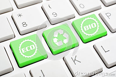 Recycle symbol key Stock Photo