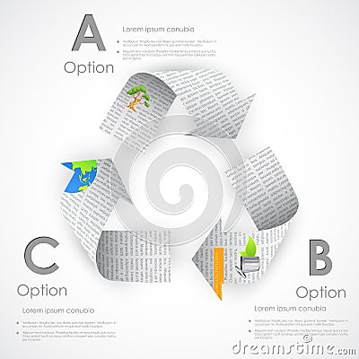 Recycle symbol made of Newspaper Vector Illustration