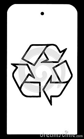 Recycle Symbol on White Tag Stock Photo