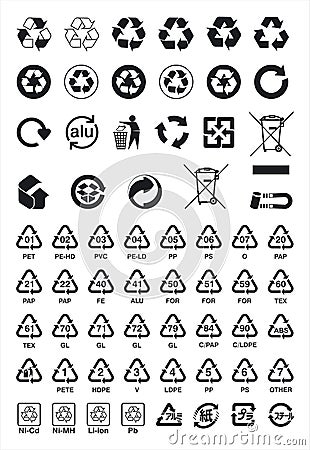 Recycle Symbols Vector Illustration