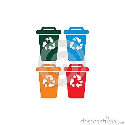 Recycle trash bins Vector Illustration