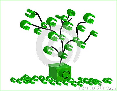 Recycle tree Stock Photo