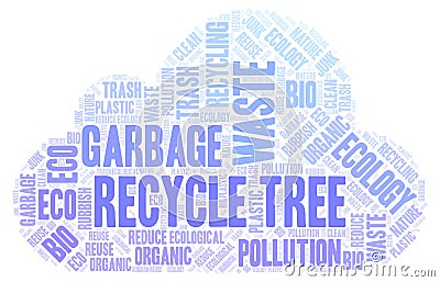 Recycle Tree word cloud Stock Photo