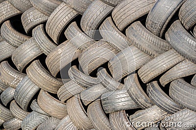 recycle used tires with rubber Stock Photo