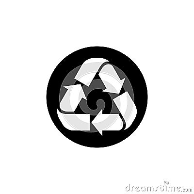 Recycle vector illustration, Recycle sign in black circle vector Vector Illustration