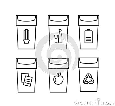 Recycle waste bins vector illustration Vector Illustration