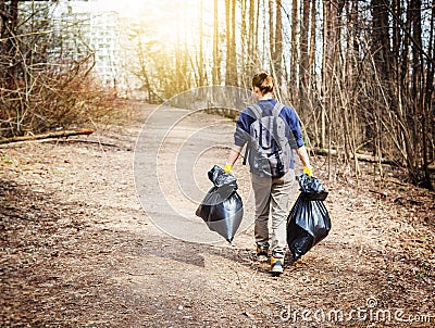 Recycle waste litter rubbish garbage trash junk clean training. Stock Photo
