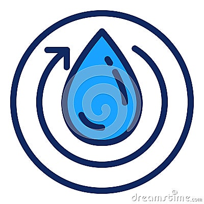 Recycle water filter icon, outline style Vector Illustration