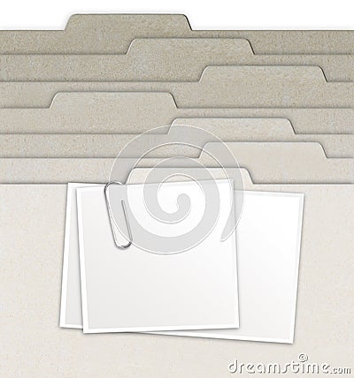 Recycled files and attached blank photos Stock Photo
