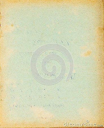 Recycled paper cover page with stains and dark borders Stock Photo