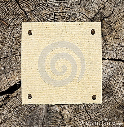 Recycled paper pinned to tree Stock Photo