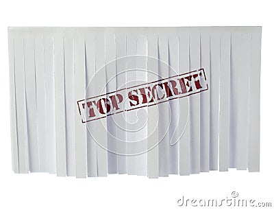 Recycled paper with top secret sign Stock Photo