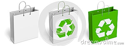 Recycled Shopping Bags Cartoon Illustration