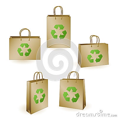 Recycled shopping bags Vector Illustration