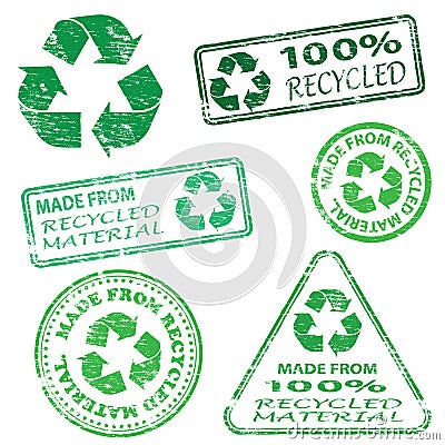 Recycled Stamps Vector Illustration