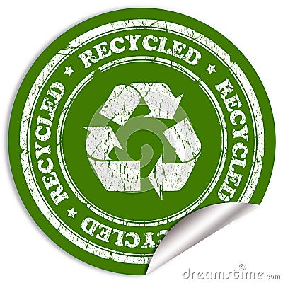 Recycled sticker Stock Photo