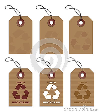 Recycled tags brown Vector Illustration