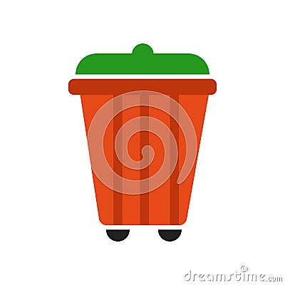 Recycling bin icon vector sign and symbol isolated on white back Vector Illustration