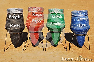 Recycling Bins Stock Photo