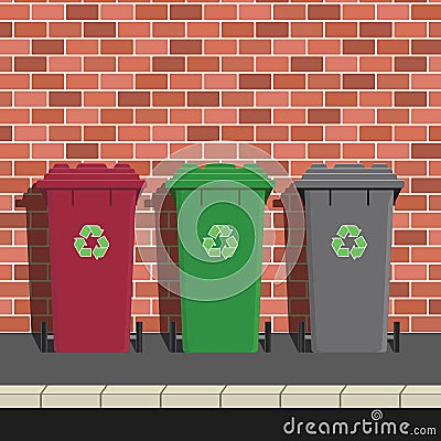 Recycling Bins Vector Illustration