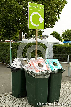 Recycling Bins Stock Photo