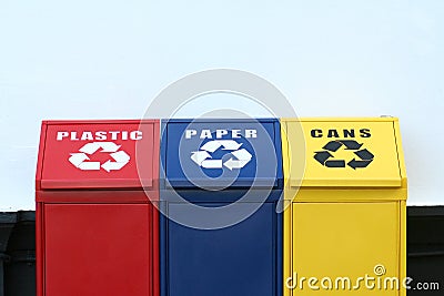 Recycling bins Stock Photo