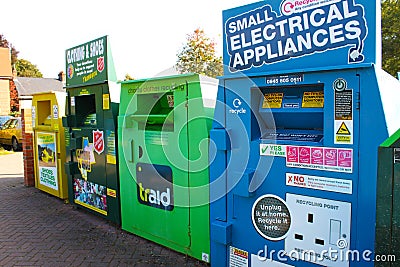 Recycling bins Editorial Stock Photo