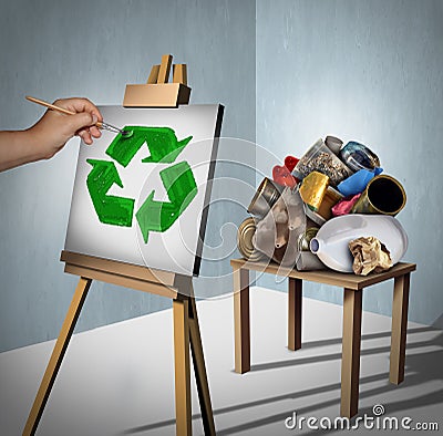 Recycling Concept Cartoon Illustration