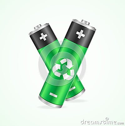 Recycling Concept Battery. Vector Vector Illustration