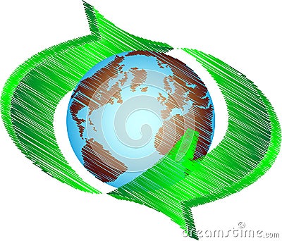 Recycling earth Vector Illustration