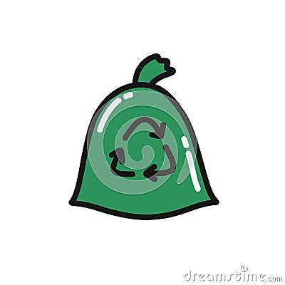 Recycling garbage doodle icon, vector illustration Cartoon Illustration