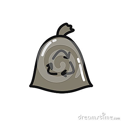 Recycling garbage doodle icon, vector illustration Cartoon Illustration